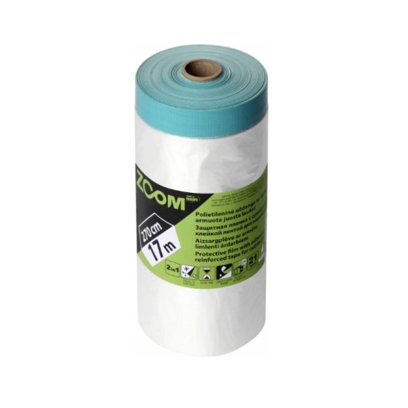 Polietilena+bandă mascare arm. pentru exterior Zoom, 270cm x 17m