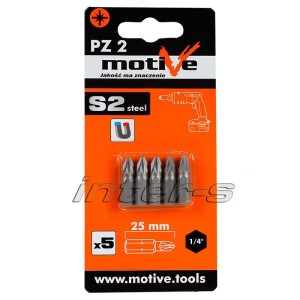 Capăt de șurubelniță cu magnet PZ2 25mm (5buc.) Motive