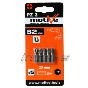 Capăt de șurubelniță cu magnet PZ3 25mm (5buc.) Motive