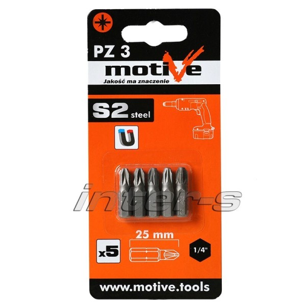 Capăt de șurubelniță cu magnet PZ3 25mm (5buc.) Motive