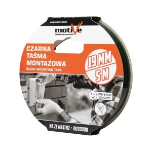 Bandă dublu adezivă din spuma 19mmx5m (neagra) Motive