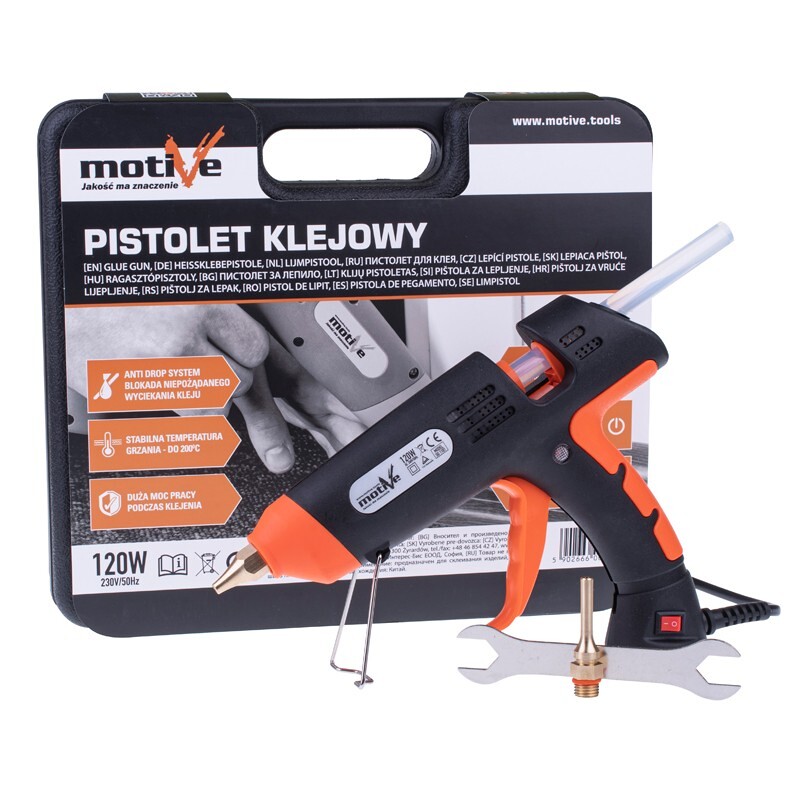Pistol pentru adeziv 120W PROFI (set+4 bastonașe) Motive
