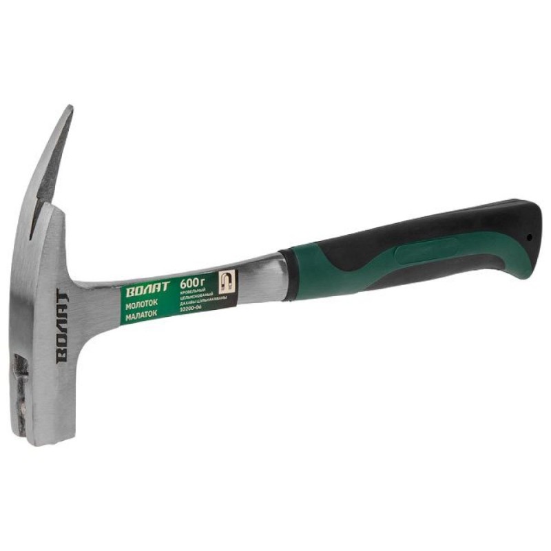Молоток кровельный 600г широкий цельнокованный с магнитом Волат