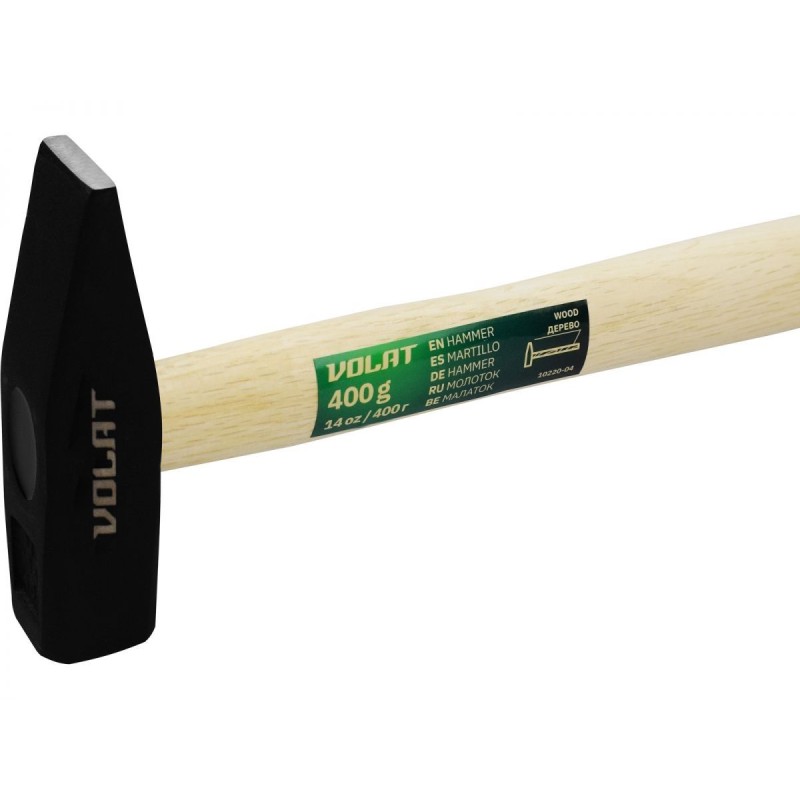 Молоток 0,4кг с деревянной рукояткой Волат