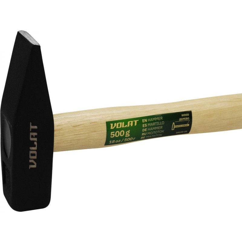 Молоток 0,5кг с деревянной рукояткой Волат