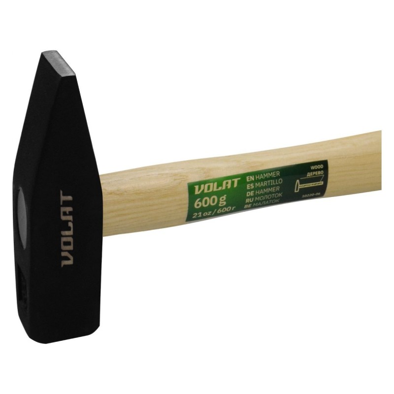 Молоток 0,6кг с деревянной рукояткой Волат