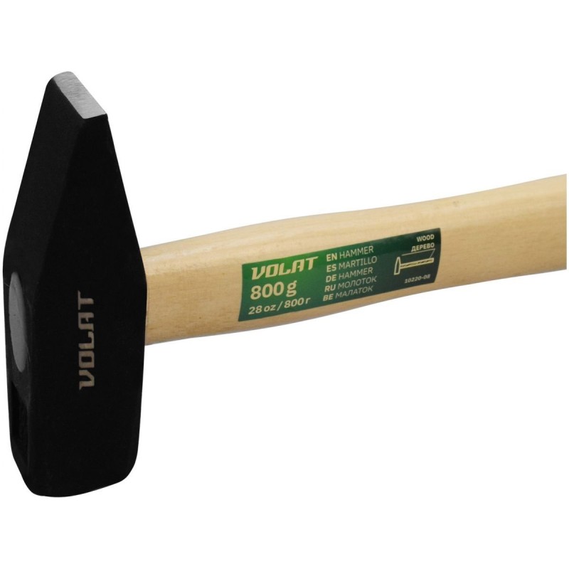 Молоток 0,8кг с деревянной рукояткой Волат