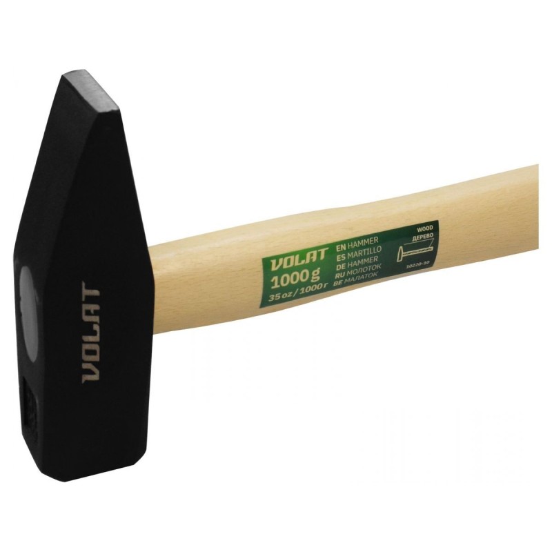 Молоток 1,0кг с деревянной рукояткой Волат