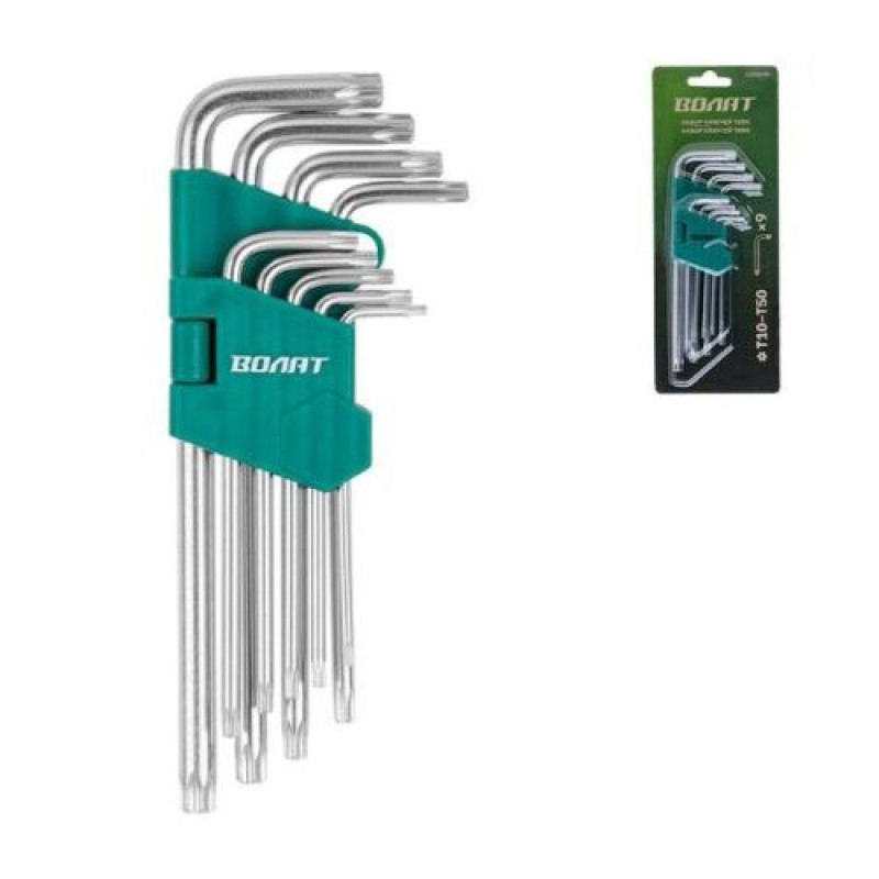 Набор ключей Torx T10-T50, 9 шт. длинных, Волат