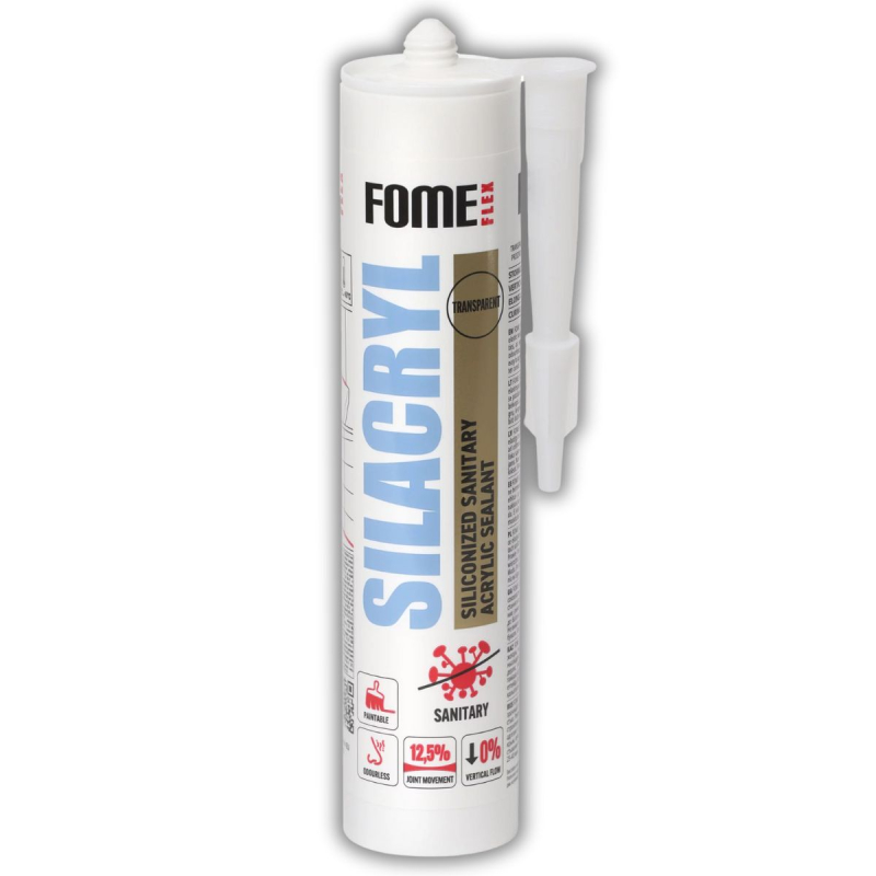 Силиконизированый Акриловый Герметик Fome Flex Silacryl 300мл (прозрачный)