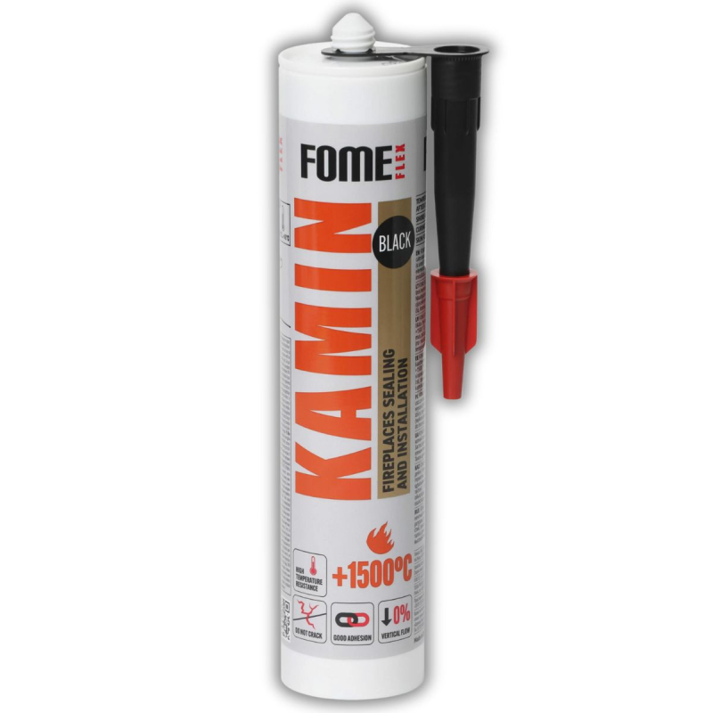 Ermetic Fome Flex Kamin +1500 С ⁰ , negru 300ml