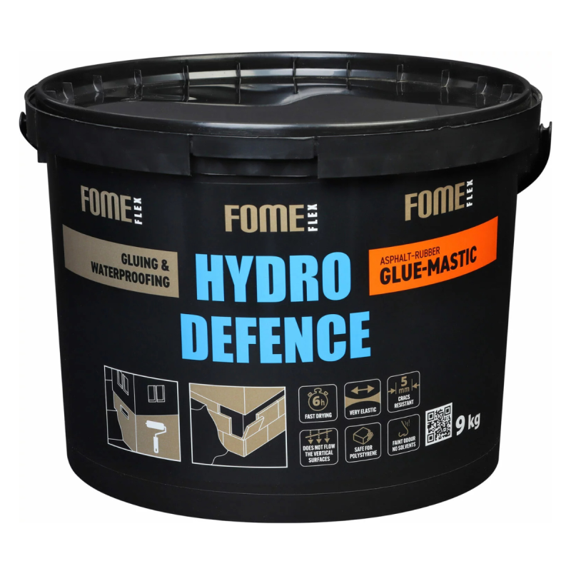 Битумная гидроизоляция и клей Fome Flex Defence Glue-Mastic, 9 кг