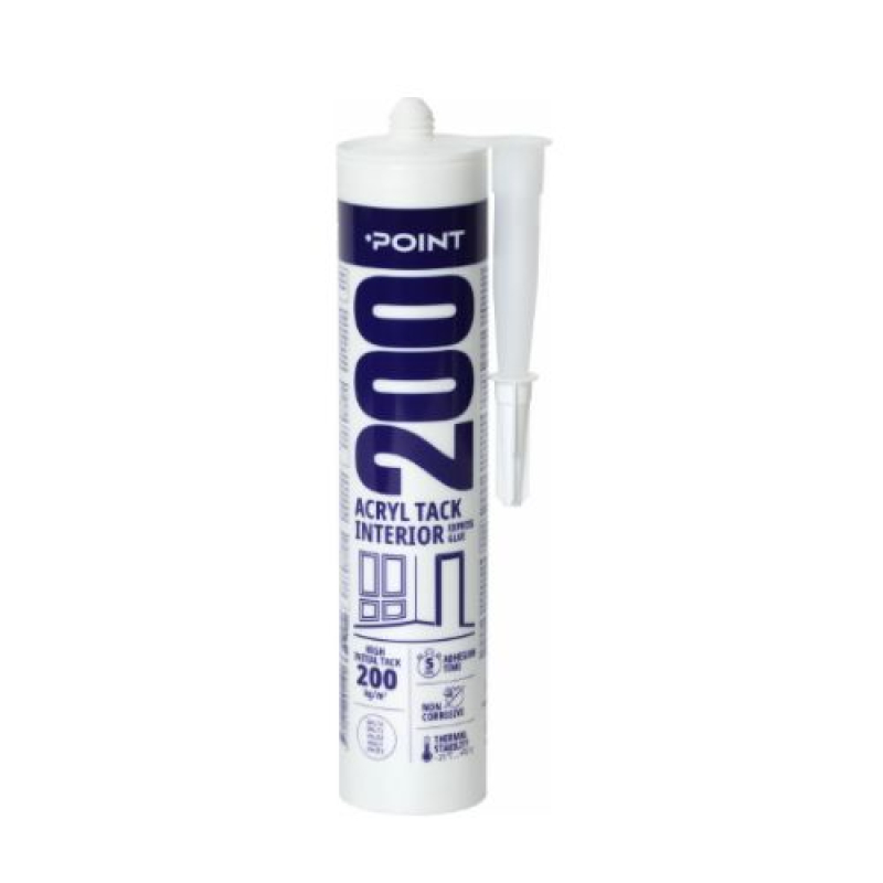 Adeziv acrilic cu fixare inițială ridicată POINT 200 ACRYL TACK INTERIOR, alb 300ml