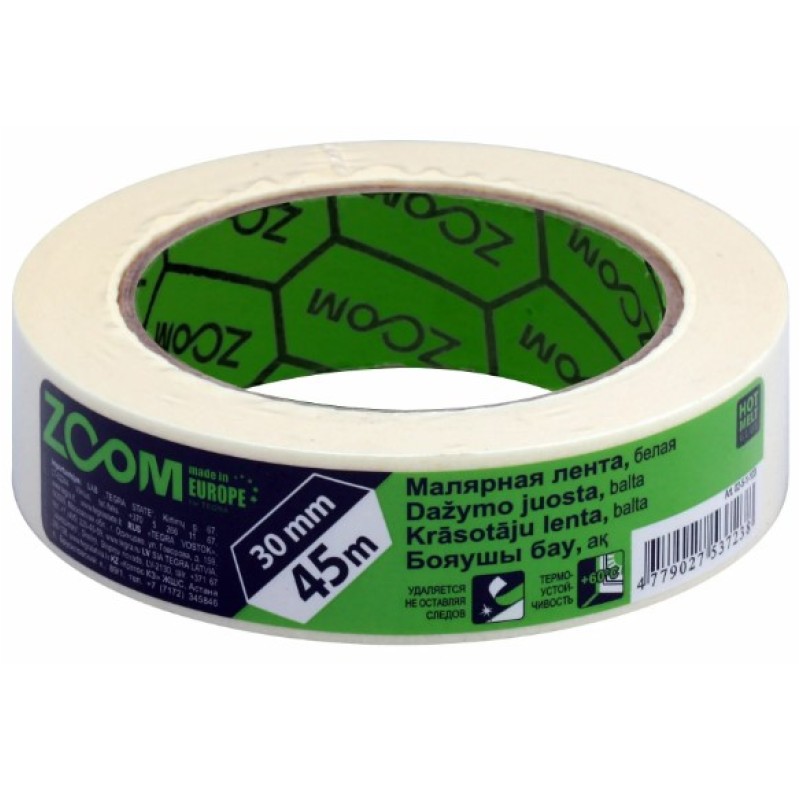Малярная лента Zoom, 30мм х 45м белая