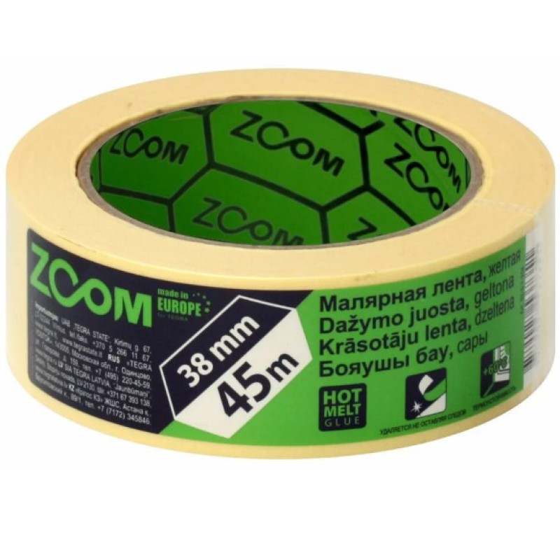 Bandă mascare  Zoom, 38mm х 45m galbenă