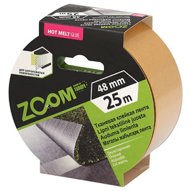 Bandă dublu adezivă textil Zoom 48mm х 25m