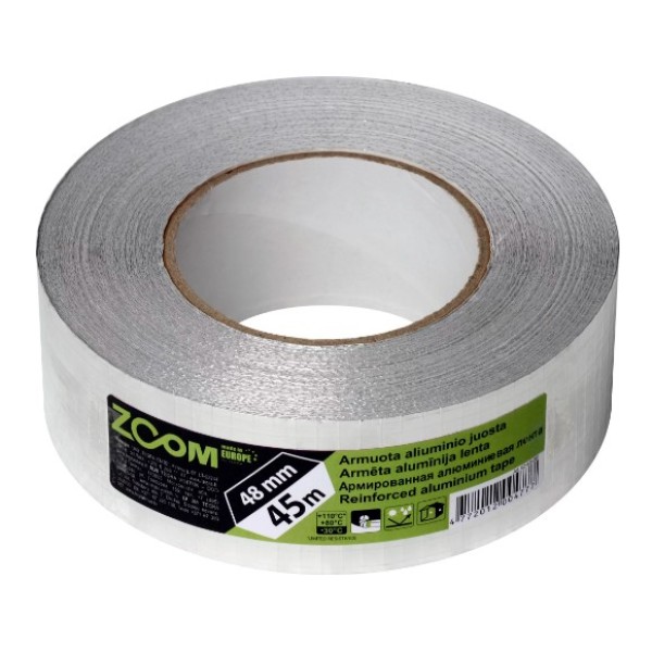 Bandă adezivă aluminiu armată Zoom, 48mm х 45m