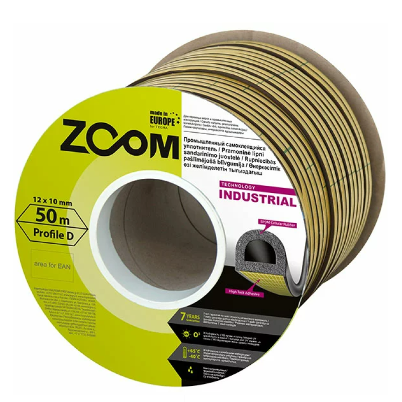 Garnitură Zoom Industrial D alb 12x10mm, 50m