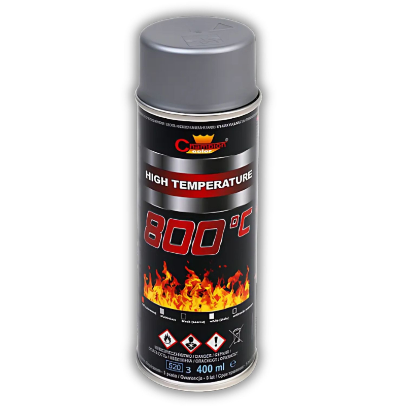 Эмаль-спрей термостойкая Champion Termo, алюминиевая 400мл