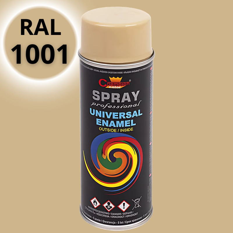 Эмаль-спрей универсальная Champion, бежевая (RAL 1001), 400мл