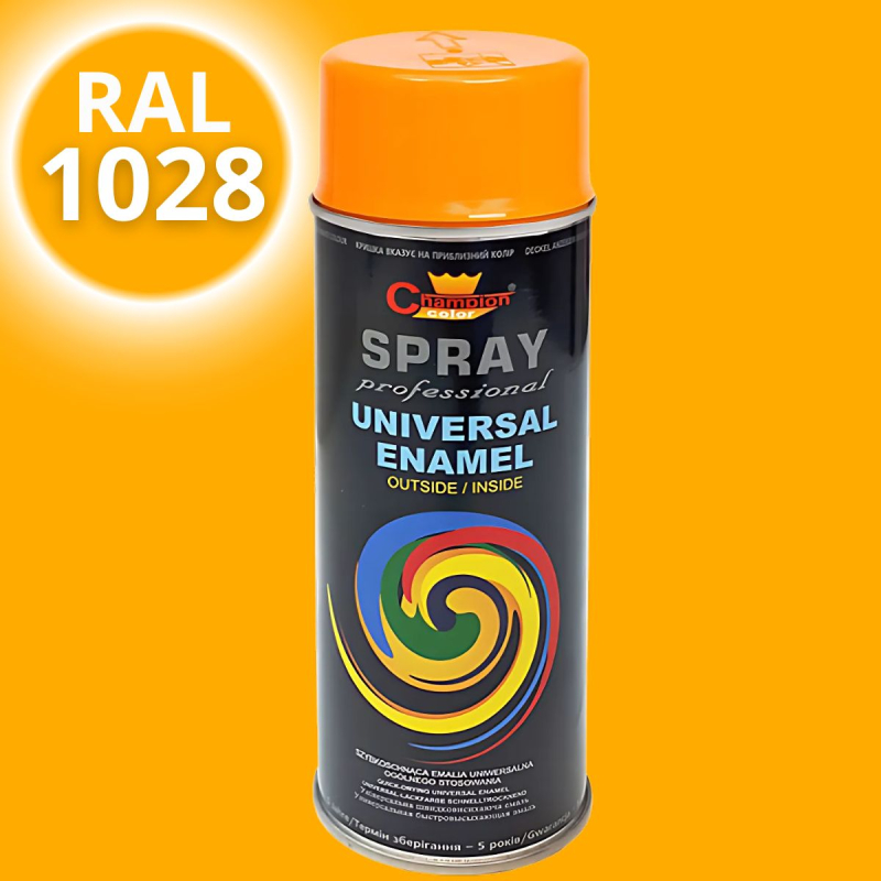 Эмаль-спрей универсальная Champion, цвет дыни (RAL 1028), 400мл