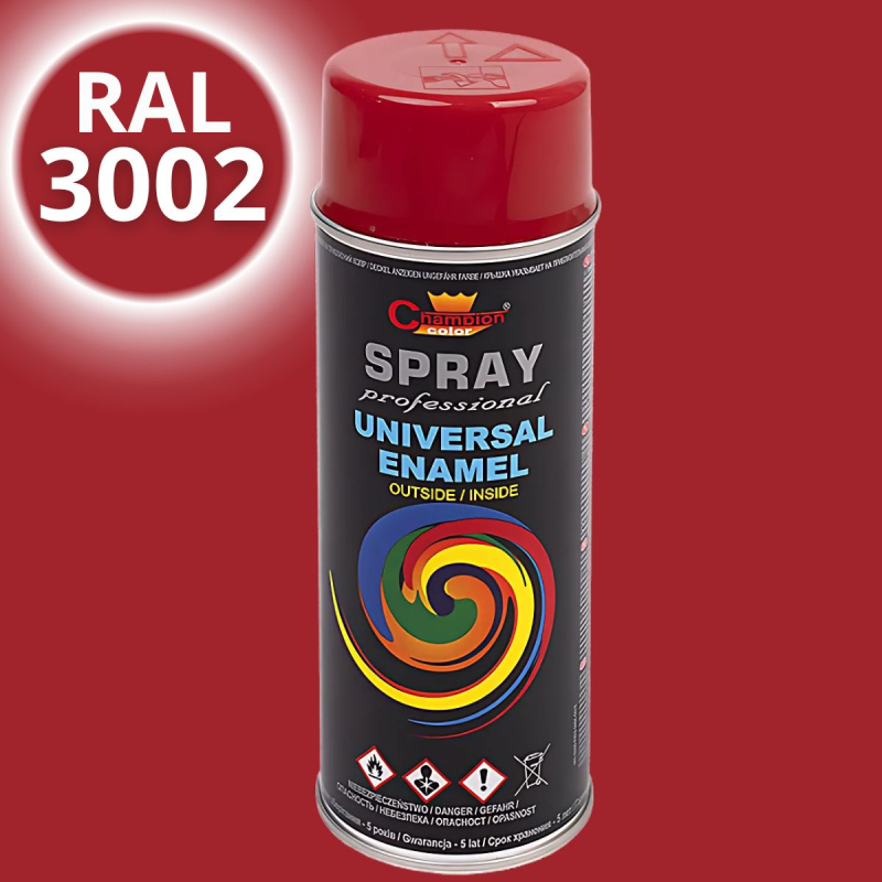 Эмаль-спрей универсальная Champion, красная (RAL 3002), 400мл