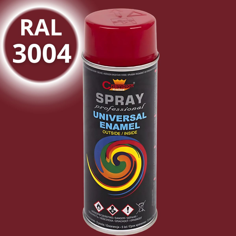 Эмаль-спрей универсальная Champion, вишневая (RAL 3004), 400мл