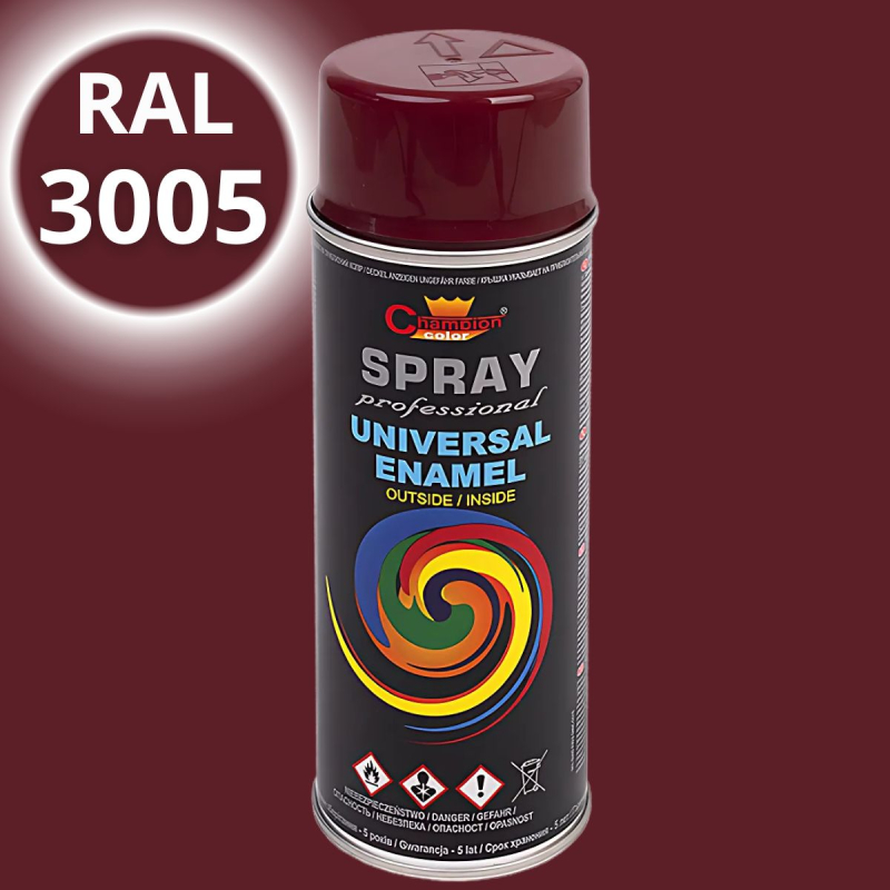 Email spray universal Champion, vin-roșu (RAL3005), 400ml
