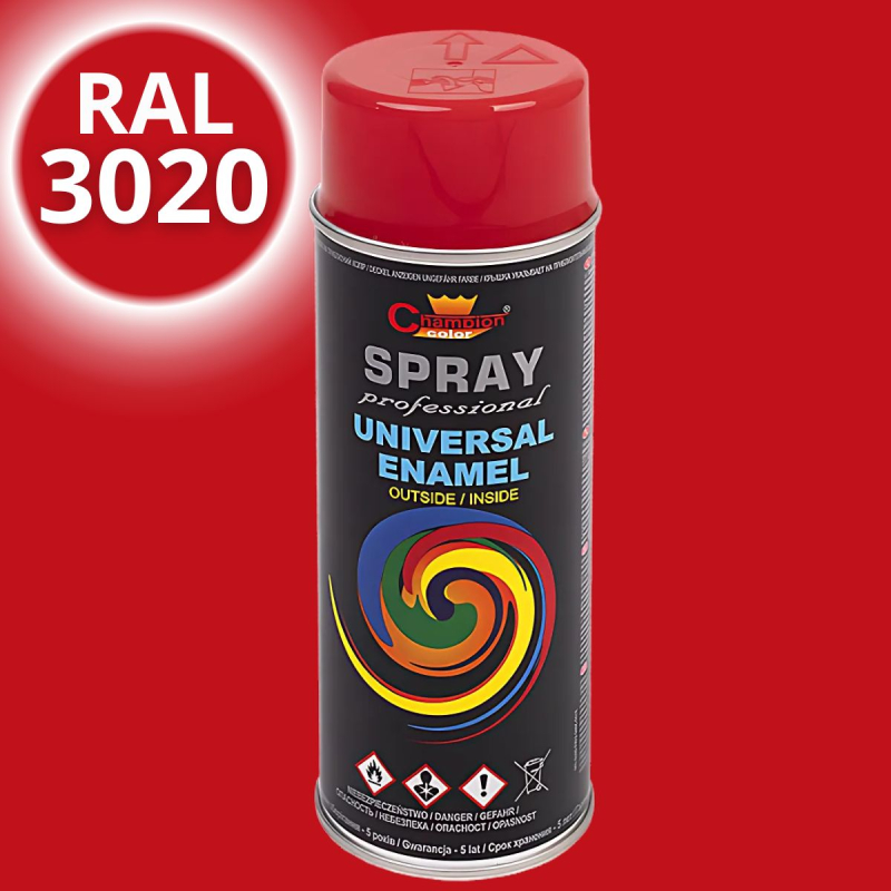 Эмаль-спрей универсальная Champion, светло-красная (RAL 3020), 400мл