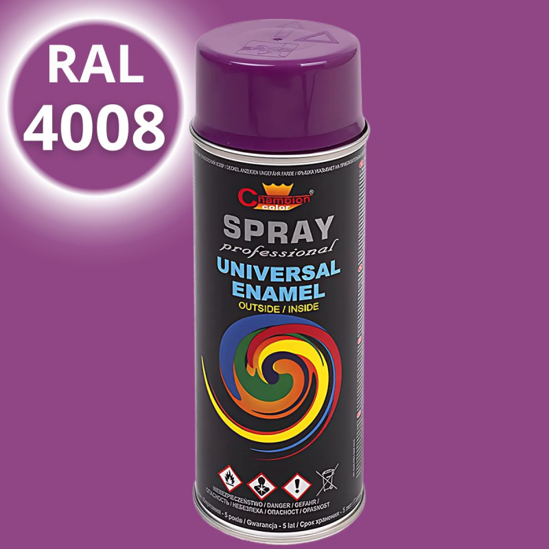 Эмаль-спрей универсальная Champion, фиолетовая (RAL 4008), 400мл