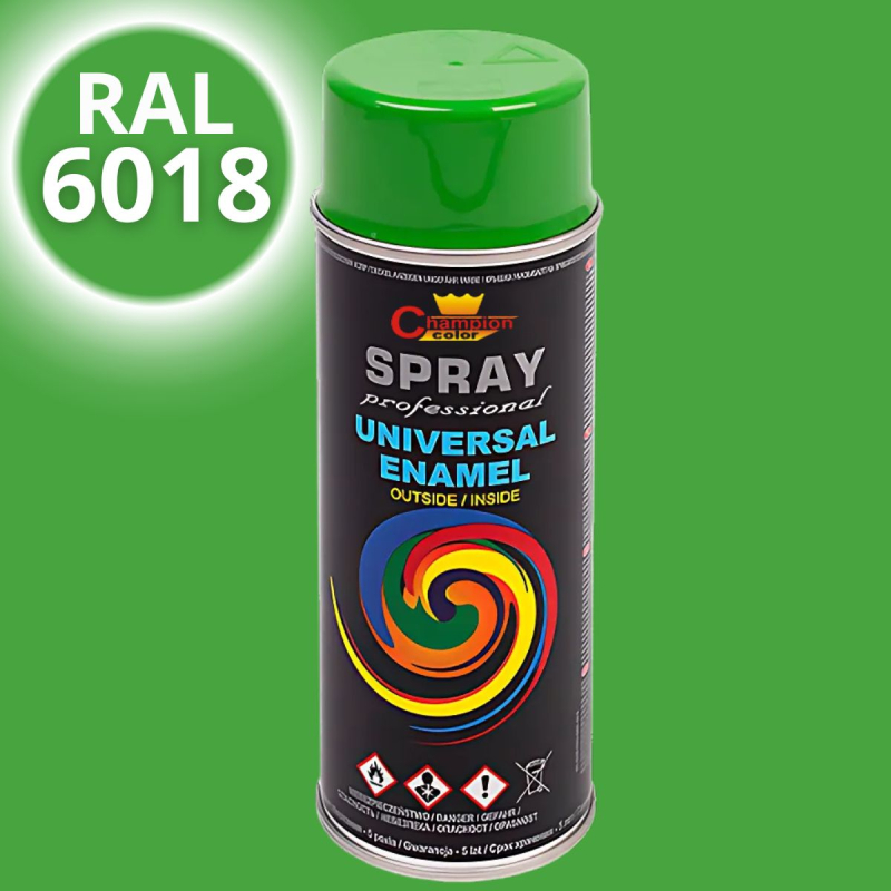 Эмаль-спрей универсальная Champion, светло-зелёная (RAL 6018), 400мл