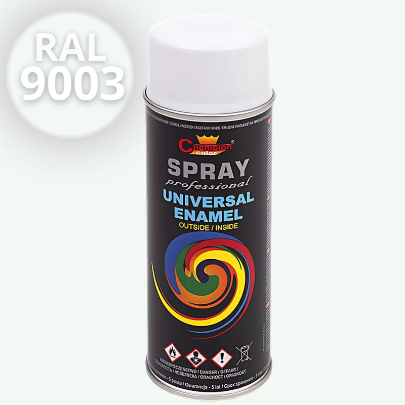Email spray universal Champion, alb mat (RAL 9003), 400ml