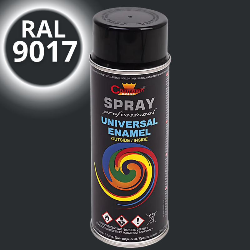 Email spray universal Champion, negru lucios (RAL 9017), 400ml