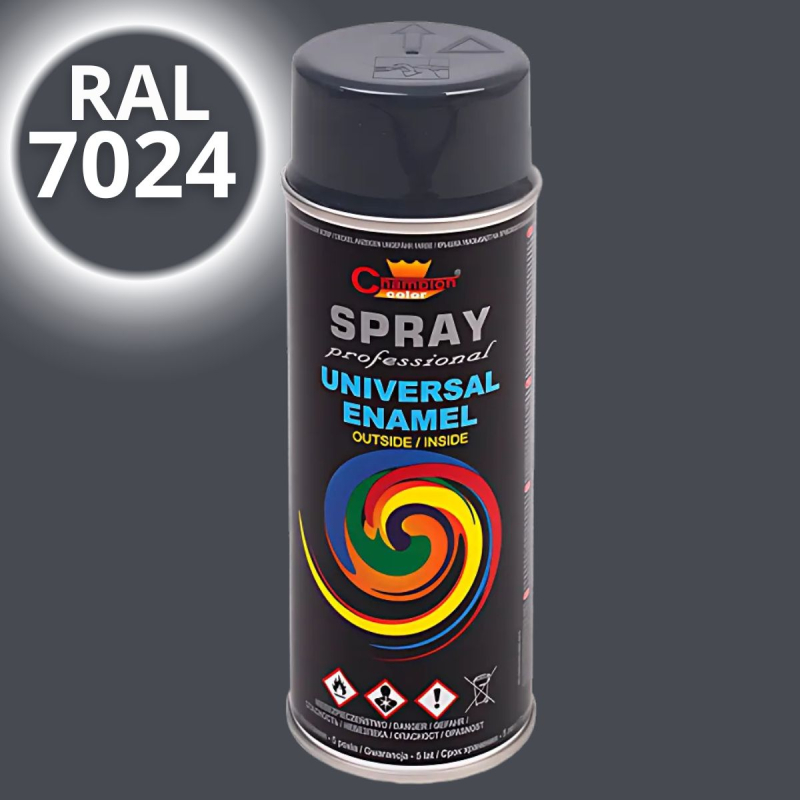 Email spray universal Champion, sur (RAL 7024), 400ml 