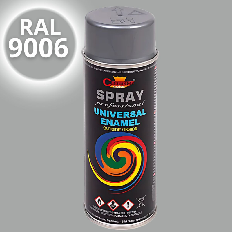 Email spray universal Champion, argint crom (RAL 9006), 400ml 