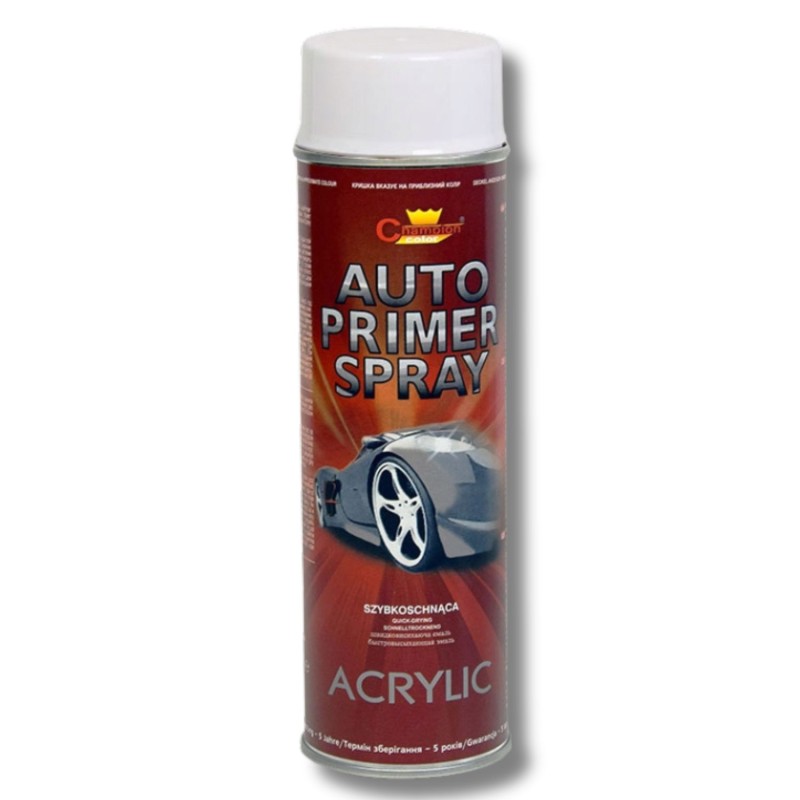 Грунт-спрей Champion Auto Acryl, белый матовый, 500мл