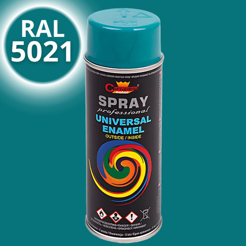 Эмаль-спрей универсальная Champion, бирюзовая (RAL 5021), 400мл