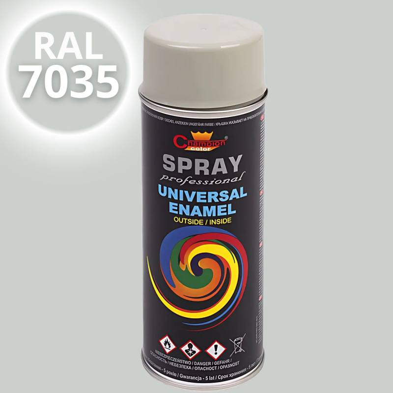 Эмаль-спрей универсальная Champion, серо-белая (RAL 7035), 400мл