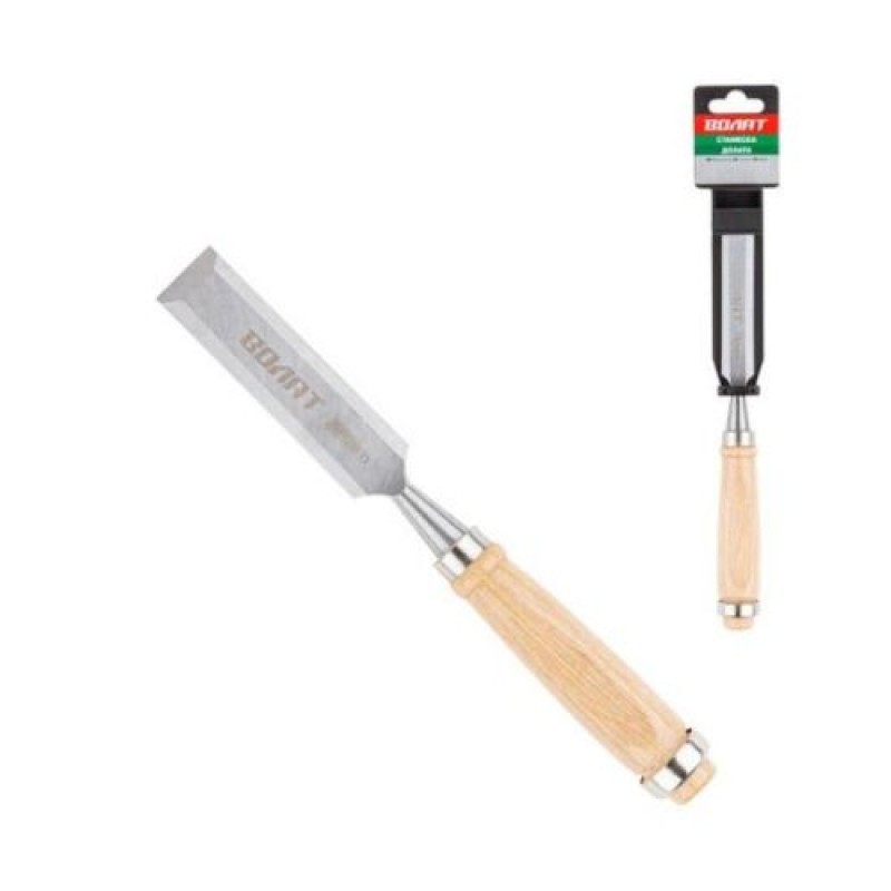 Стамеска плоская 24мм Волат (деревянная рукоятка, металлическое кольцо)