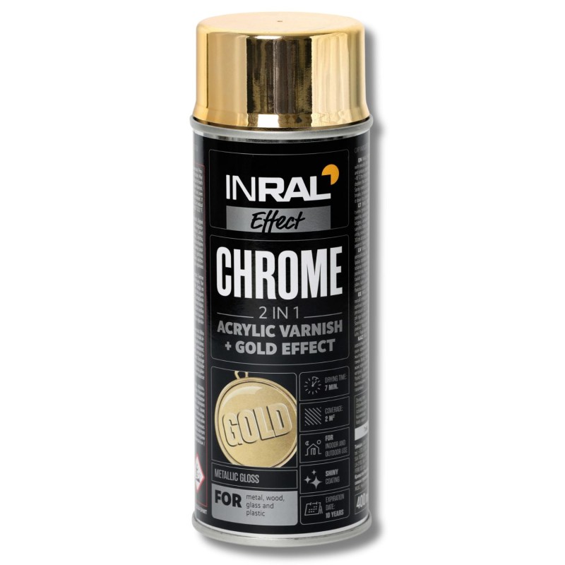 Эмаль-спрей Inral Chrome, золотая 400мл