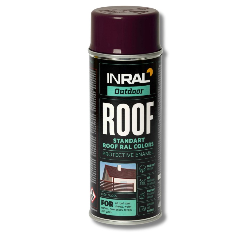Email spray pentru acoperiș Inral Roof Spray, ciocolata (RAL 8017), 400ml