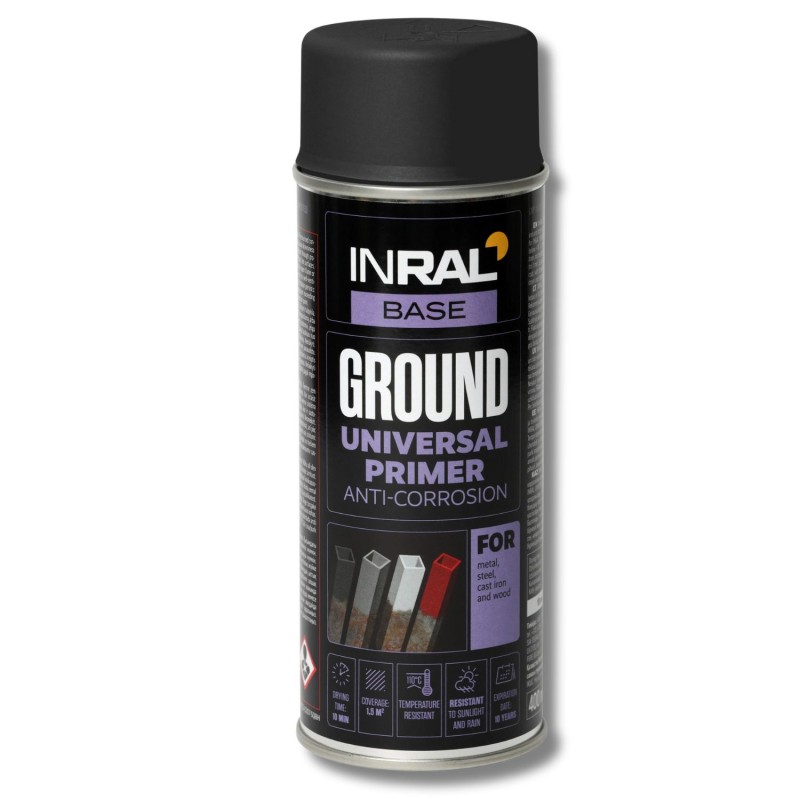 Грунт-спрей Inral, черный (RAL 9011), 400мл