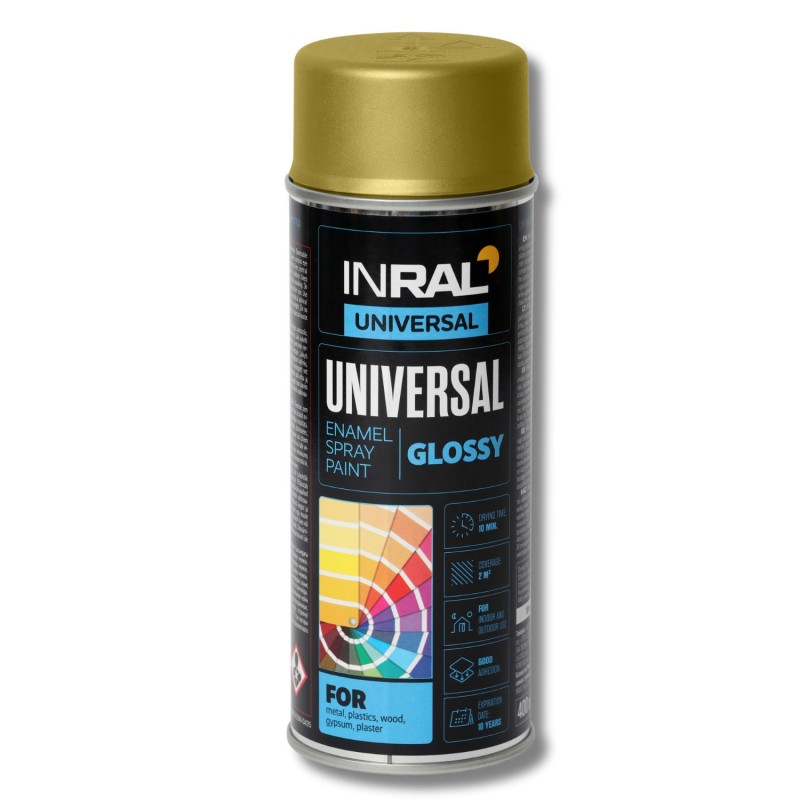 Эмаль универсальная Inral Universal, золото металик (RAL 1036), 400мл