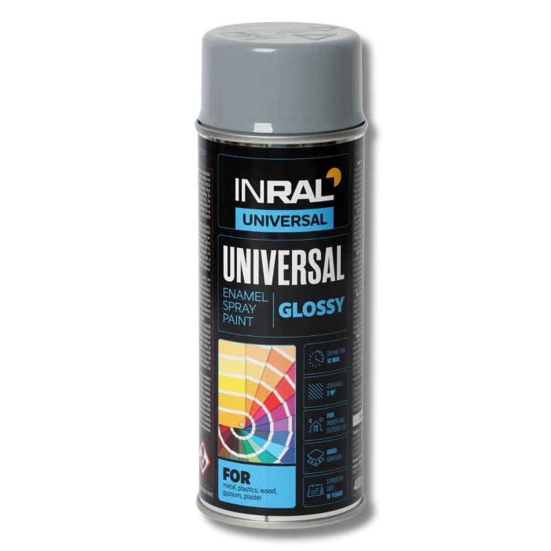 Эмаль универсальная Inral Universal, светло-серая (RAL 7046), 400мл