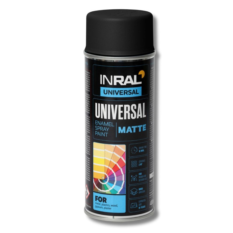 Email spray Inral Universal, negru mat (RAL 9011), 400ml