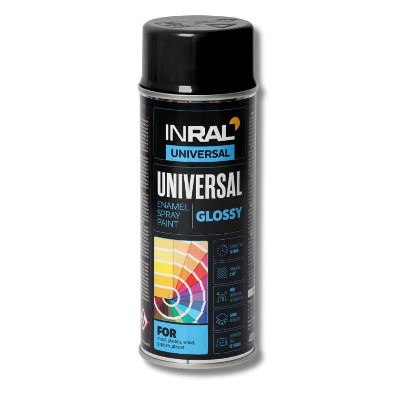Email spray Inral Universal, negru lucios (RAL 9017), 400ml
