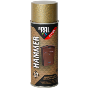 Vopsea decorativă cu efect de ciocan Inral Hammer (aur) 400ml