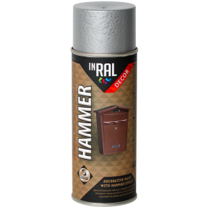 Vopsea decorativă cu efect de ciocan Inral Hammer (argint) 400ml