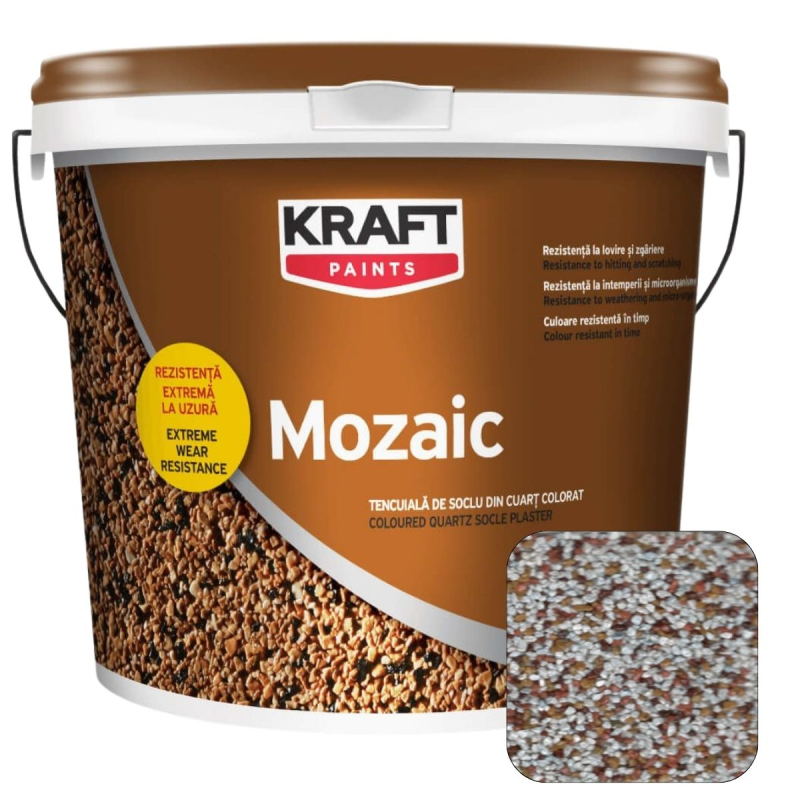 Штукатурка декоративная с кварцевым камнем Kraft Mozaic (C2034), 25кг