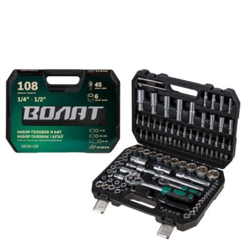 Набор головок и бит (108 шт.) Волат (1/4